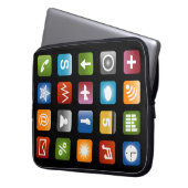 Computer-Laptop-Hülle mit farbigen App-Icons Laptopschutzhülle (Vorderseite Links)