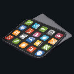 Computer-Laptop-Hülle mit farbigen App-Icons Laptopschutzhülle<br><div class="desc">Computer Laptop Ärmel mit bunten App Icons. Eine tolle Geschenkidee für Nerd und Internetfreaks. Farbenfroher Druck mit Smartphone-Icons.</div>