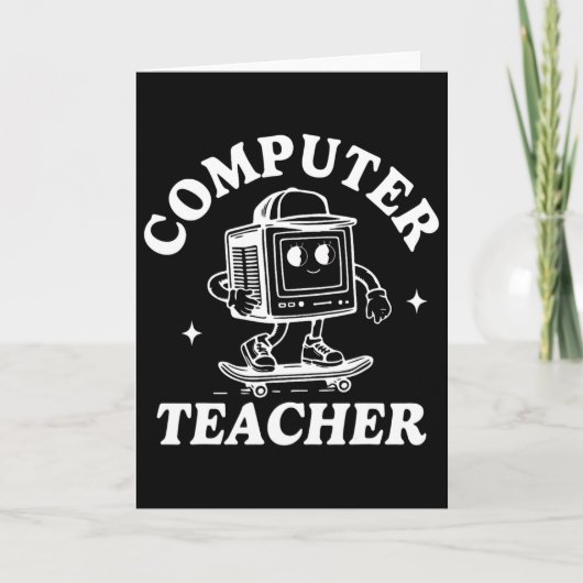 Computer-Lehrer Computer-Skateboarding Naturwissen Karte (Vorderseite)