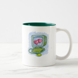 Computer-Liebe Zweifarbige Tasse