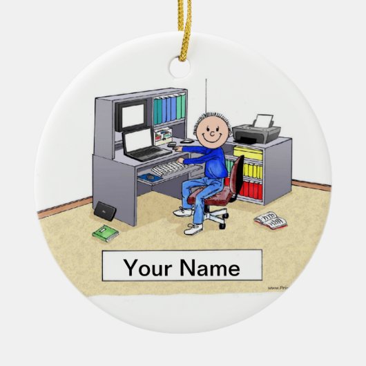 Computer Lover - Männlich Keramikornament (Vorne)