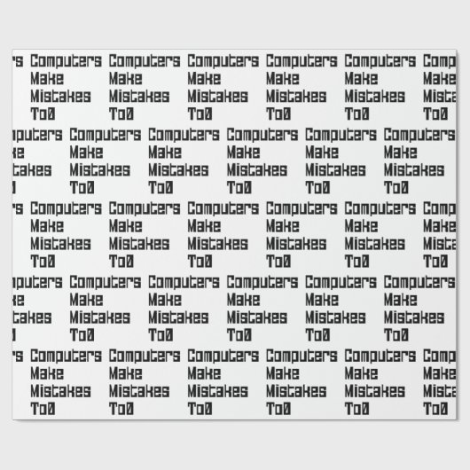 Computer machen Fehler zu 0 Geschenkpapier (Flach)