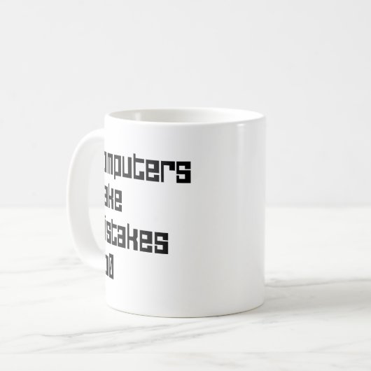 Computer machen Fehler zu 0 Kaffeetasse (Vorderseite Links)