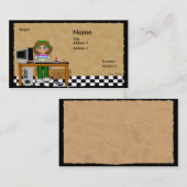 Computer macht Visitenkarte in Handarbeit (Vorne/Hinten)