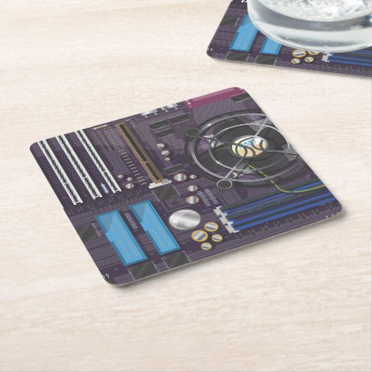 Computer-Mainboard CPU Rechteckiger Pappuntersetzer (angewinkelt)