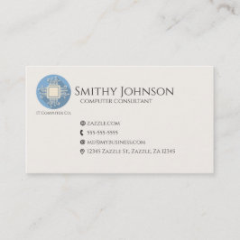 Computer Microchip Blue Visitenkarte