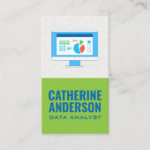 Computer mit Diagrammen | Informationsanalyst Visitenkarte (Vorderseite)
