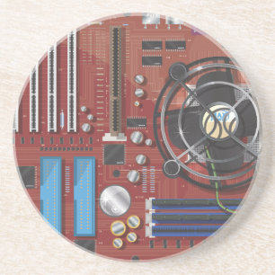 Computer-Motherboard Sandstein Untersetzer