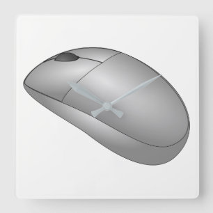 Computer Mouse Quadratische Wanduhr