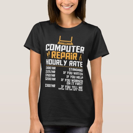 Computer Nerd  Computer Engineer  Computer Hourly  T-Shirt (Vorderseite)