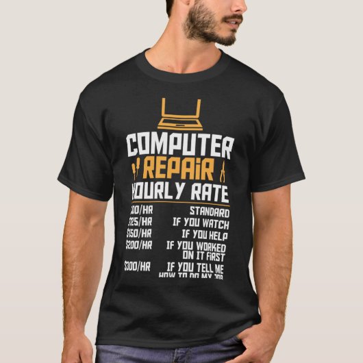 Computer-Nerd-Computeringenieur stündlich T-Shirt (Vorderseite)