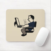 Computer-Nerd-Friedenszeichen Mousepad (Mit Mouse)