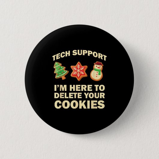 Computer Nerd Funny Christmas Designs Men's Black Button (Vorderseite)