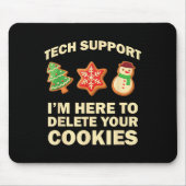 Computer Nerd Funny Christmas Designs Men's Black  Mousepad (Vorne)
