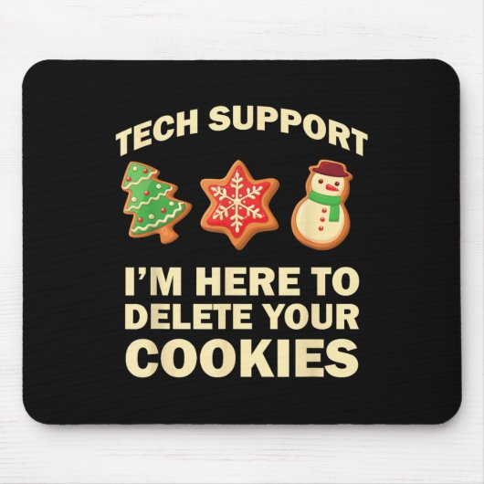 Computer Nerd Funny Christmas Designs Men's Black  Mousepad (Vorne)