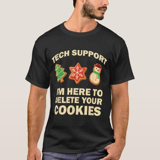 Computer Nerd Funny Christmas Designs Men's Black T-Shirt (Vorderseite)