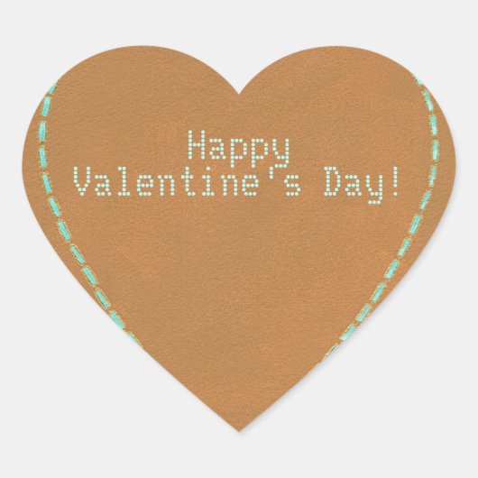 Computer Nerd Geek Happy Valentines Day Heart Herz-Aufkleber (Vorderseite)