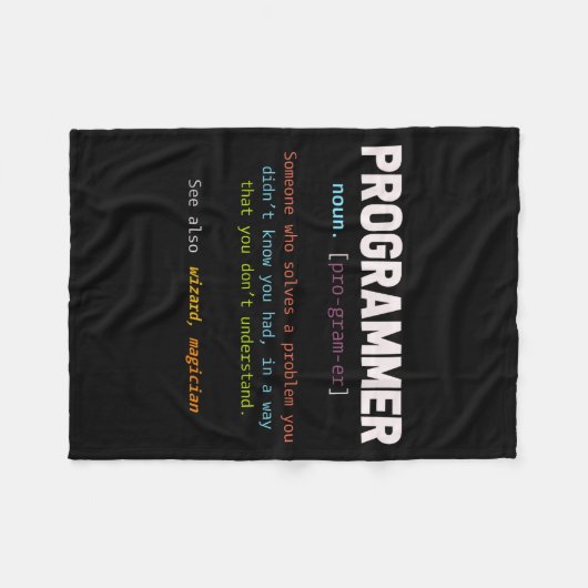 Computer Nerd Geschenk Lustiger Programmierer Fleecedecke (Vorderseite (Horizontal))