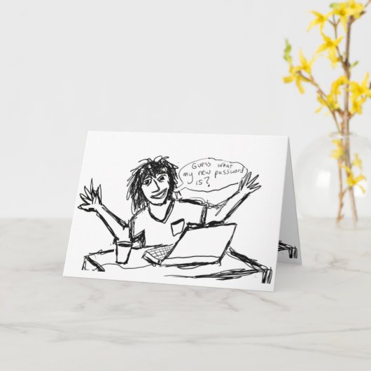 Computer-Nerd humorvoll Karte (Gelbe Blume)