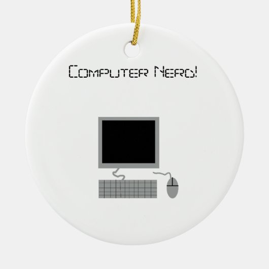 Computer-Nerd Keramik Ornament (Vorne)