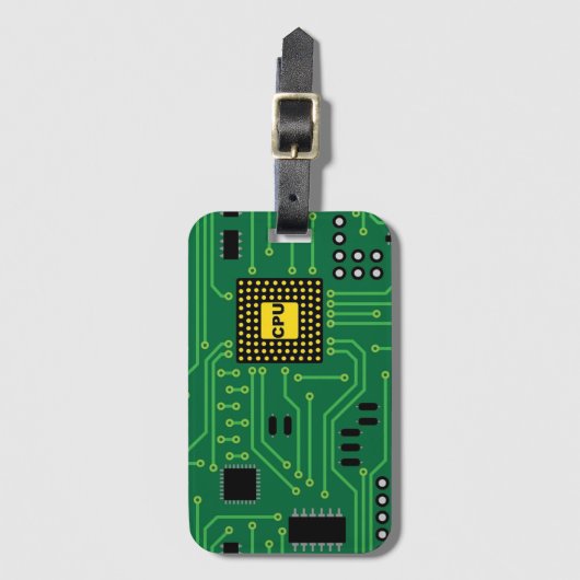 Computer-Nerd-Leiterplatte CPU Gepäckanhänger (Vorderseite Vertikal)