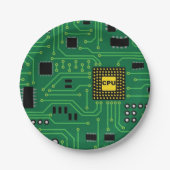 Computer-Nerd-Leiterplatte CPU                  I Pappteller (Vorderseite)