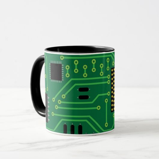 Computer-Nerd-Leiterplatte CPU                  I Tasse (Vorderseite Links)