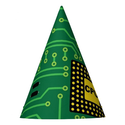 Computer-Nerd-Leiterplatte CPU Partyhütchen (Vorderseite)