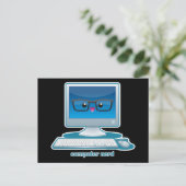 Computer-Nerd Postkarte (Stehend Vorderseite)