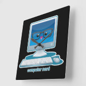 Computer-Nerd Quadratische Wanduhr (Winkel)