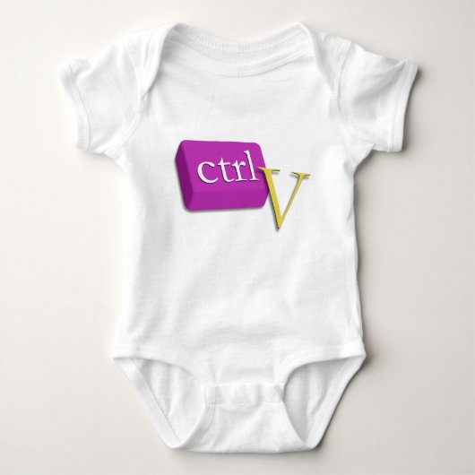 Computer-Nerd-Zwillings-Baby 2 von 2 (Ctrl V) Baby Strampler (Vorderseite)