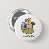 Computer-Nuss-T-Shirts und Geschenke Button (Vorne & Hinten)