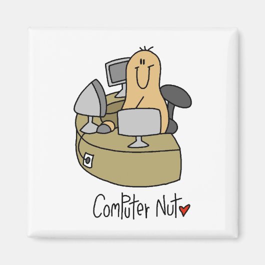 Computer-Nuss-T-Shirts und Geschenke Magnet (Vorne)