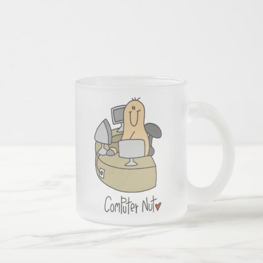 Computer-Nuss-T-Shirts und Geschenke Mattglastasse (Rechts)