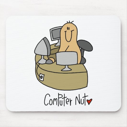 Computer-Nuss-T-Shirts und Geschenke Mousepad (Vorne)
