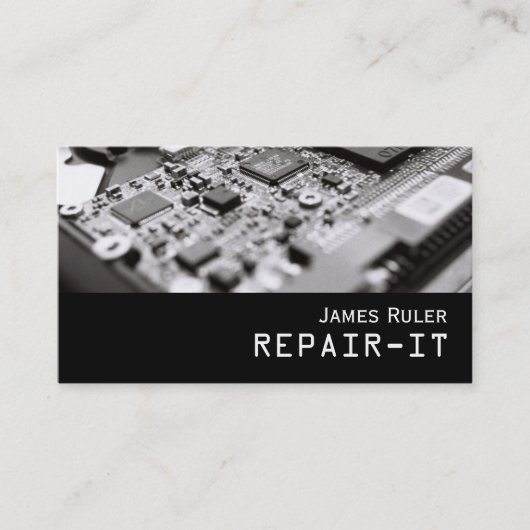 Computer PC Electronics Repair Business Card Visitenkarte (Vorderseite)