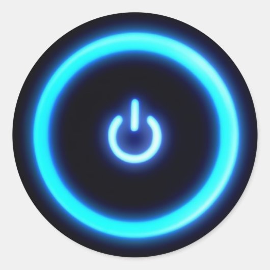 Computer-Power Runder Aufkleber (Vorderseite)