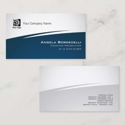 Computer Programmer Business Card Simple Zig Zag Visitenkarte (Vorne/Hinten)
