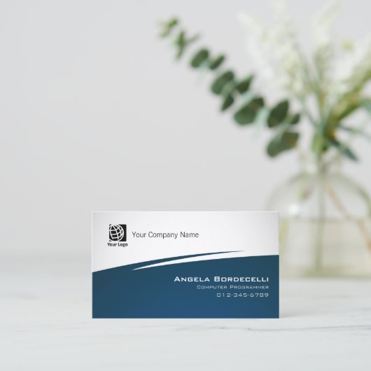 Computer Programmer Business Card Simple Zig Zag Visitenkarte (Stehend Vorderseite)