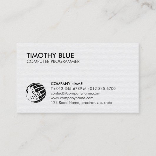 Computer Programmer Technology Business Card Visitenkarte (Vorderseite)