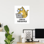 Computer Purr-Grammer Funny Cat Pun Poster (Heimbüro)