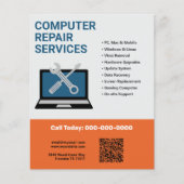 Computer Repair Services Orange Flyer (Vorne)