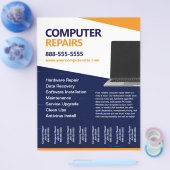 Computer Repairs with Tear Offs Flyer Template (Einzeln)