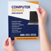 Computer-Reparatur- und Wartungsflyer-Vorlage Flyer (Hand)