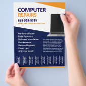 Computer-Reparaturen mit abreißbaren Flyer-Vorlage Flyer (Hand)