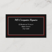Computer repariert schwarze Visitenkarte (Rückseite)