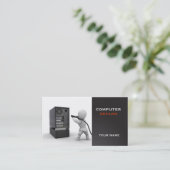 Computer repariert Visitenkarte (Stehend Vorderseite)