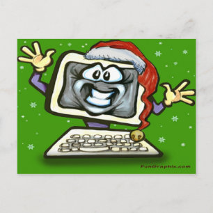 Computer Santa Santa Santa Santa Santa Feiertagspostkarte
