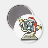 Computer Santa Santa Santa Santa Santa Magnet (Vorderseite/Rückseite)