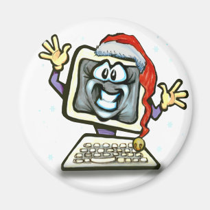 Computer Santa Santa Santa Santa Santa Magnet